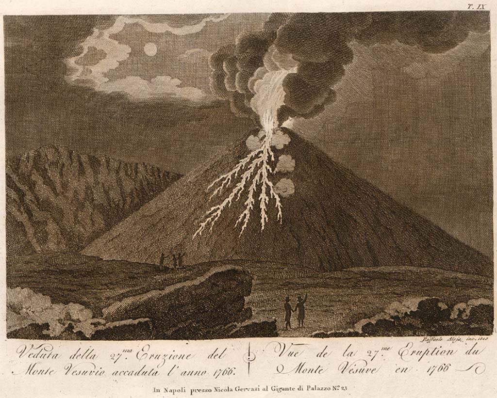 Vesuvius Eruption 1766 Drawing Of 1766 Eruption Engraved By Raffaele Aloja In 1805see Della 6006